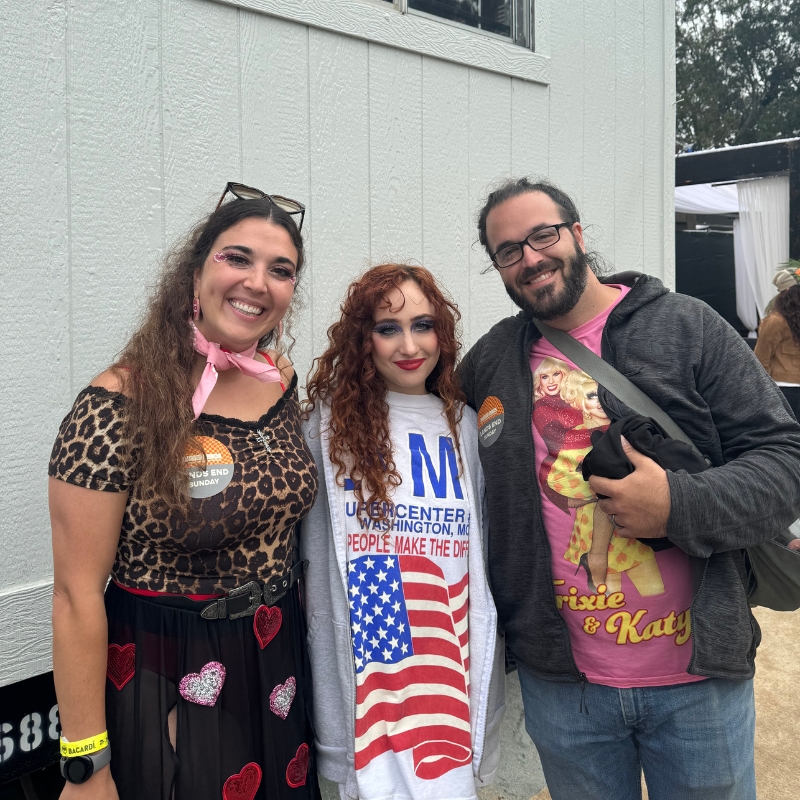 Outside Lands winner backstage with Chappell